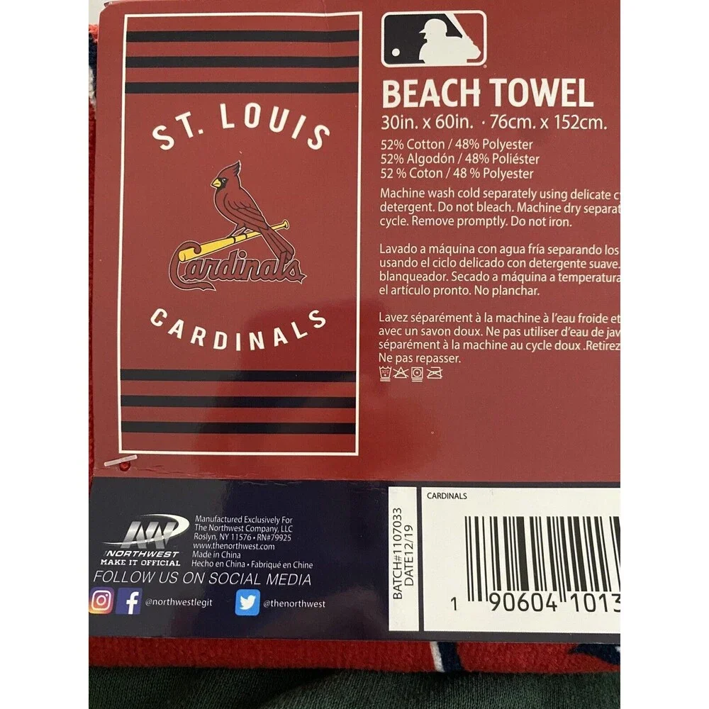 St Louis Cardinals Beach Towel New Baseball MLB